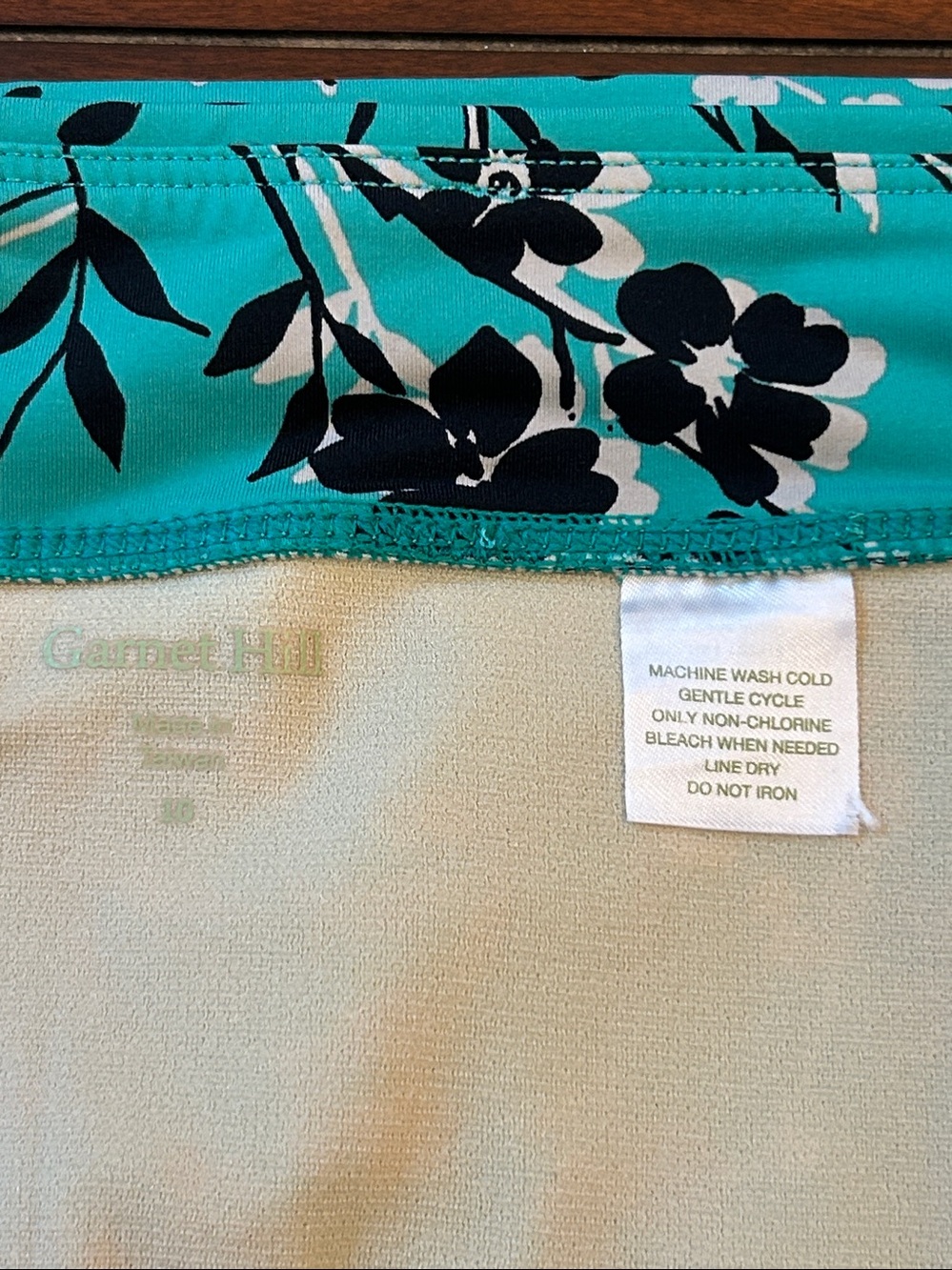 Garnet Hill Women’s Floral Tankini Set in Aqua Swim Top & Skirt size 10 - Picture 11 of 16